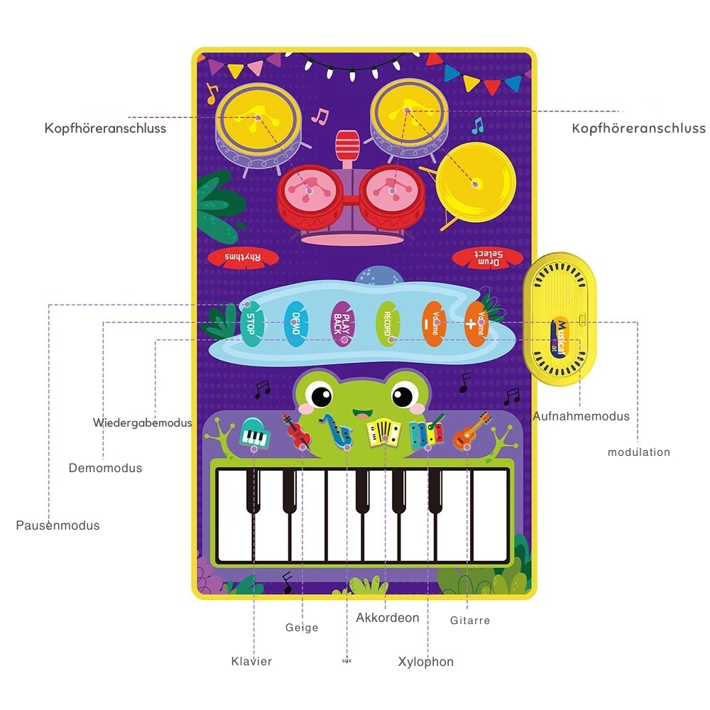 Musikspielmatte für Kinder – Tanzen, Trommeln & Lernen
