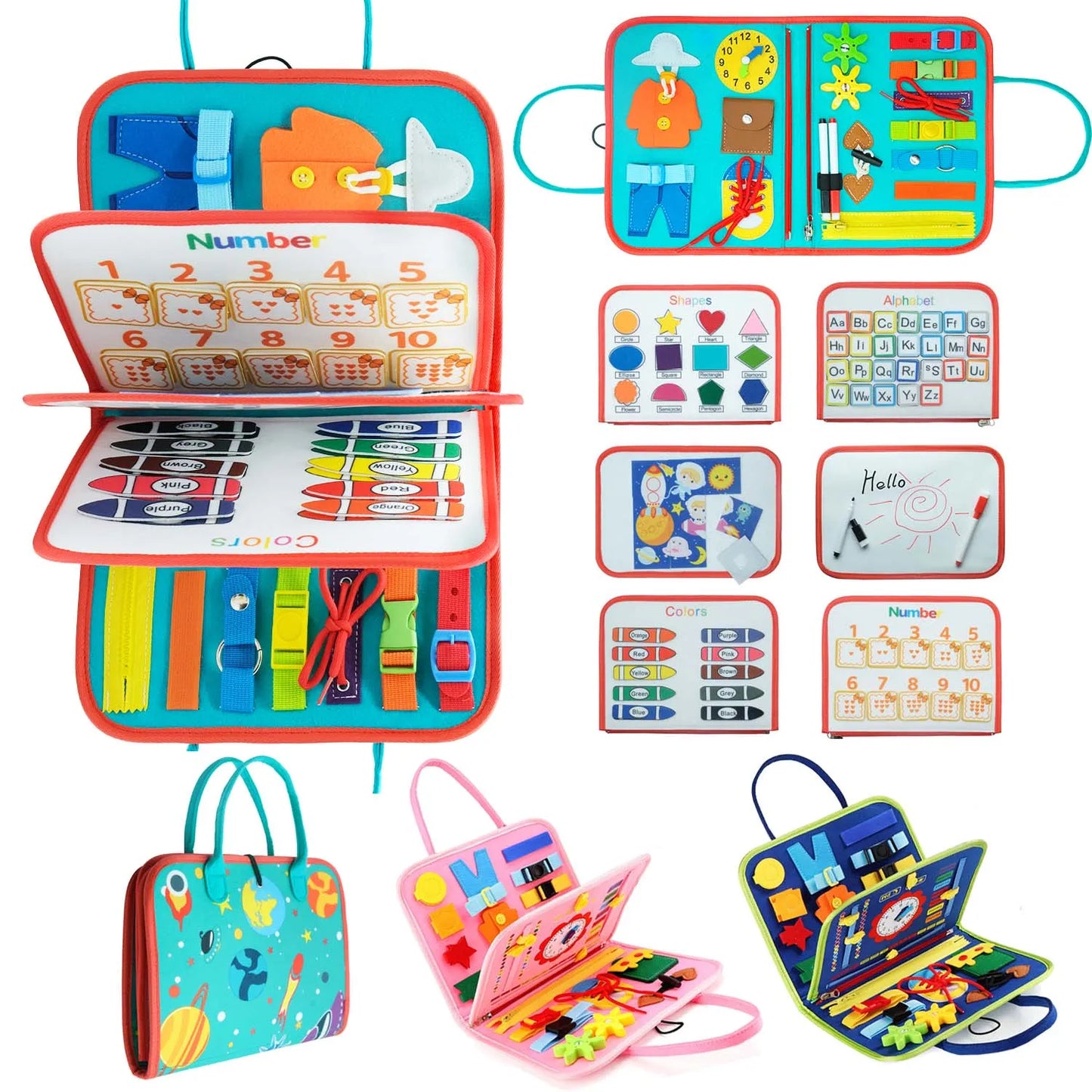 Montessori Busy Board – Sensorik-Spielbuch zum Mitnehme