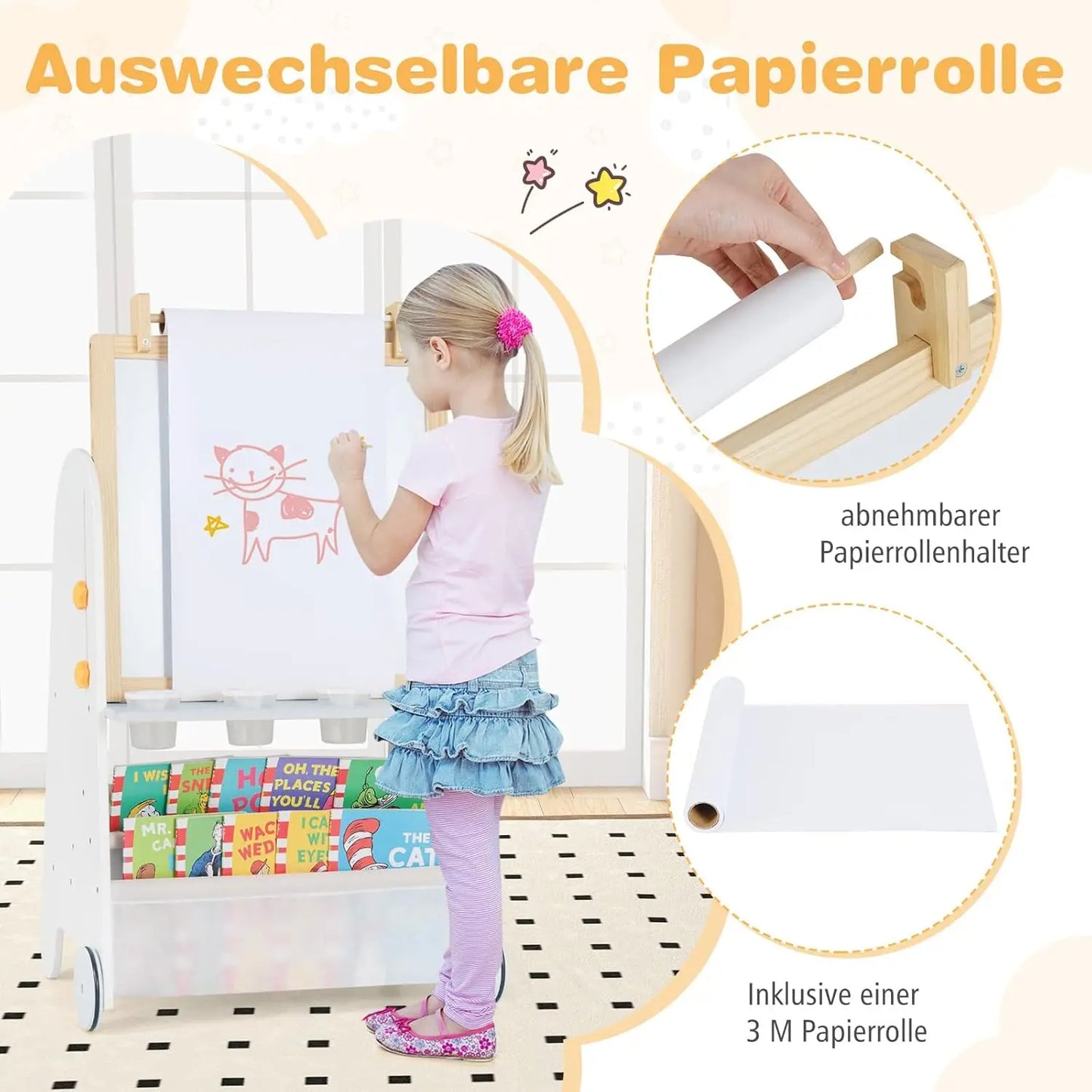 Kinder Staffelei mit Hocker – 4-in-1 Kreativset