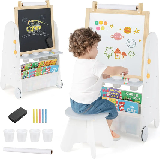 Kinder Staffelei mit Hocker – 4-in-1 Kreativset
