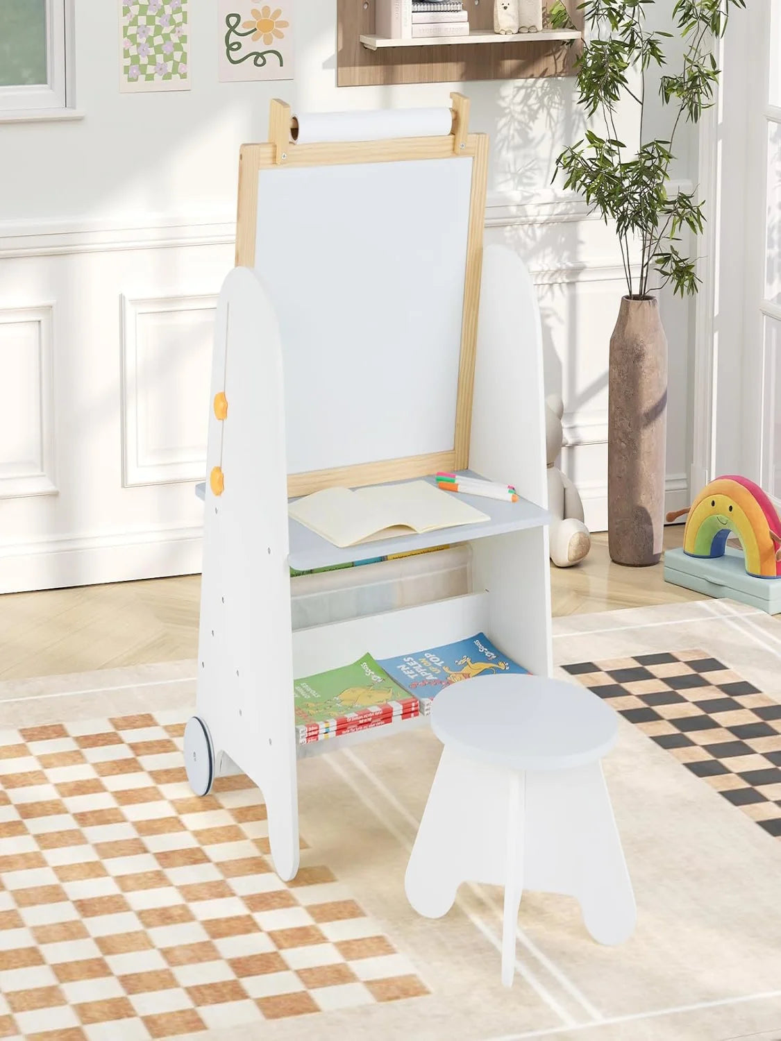 Kinder Staffelei mit Hocker – 4-in-1 Kreativset
