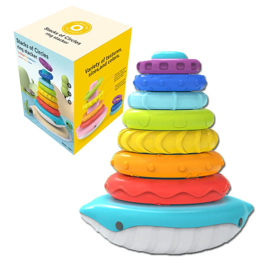 Montessori Rainbow Whale Bell Bath Baby Toy